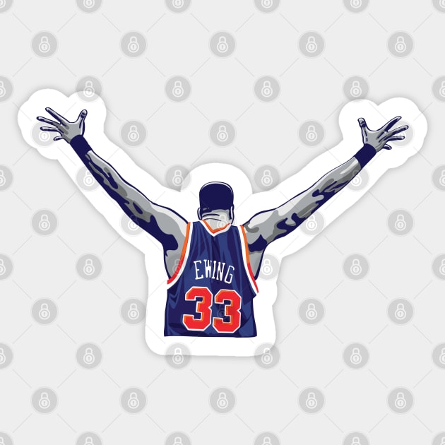 Patrick Ewing Raised Hands. Sticker by qiangdade